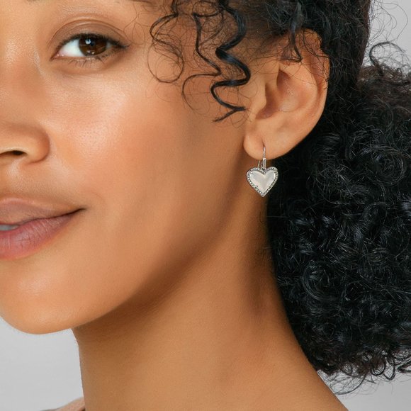 Kendra Scott Ari Heart Gold Drop Earrings in Abalone Shell - Picture 5 of 5